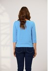 CREW BOAT NK TOP - denim wht